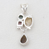 925 Sterling Silver Multi Tourmaline Pendants