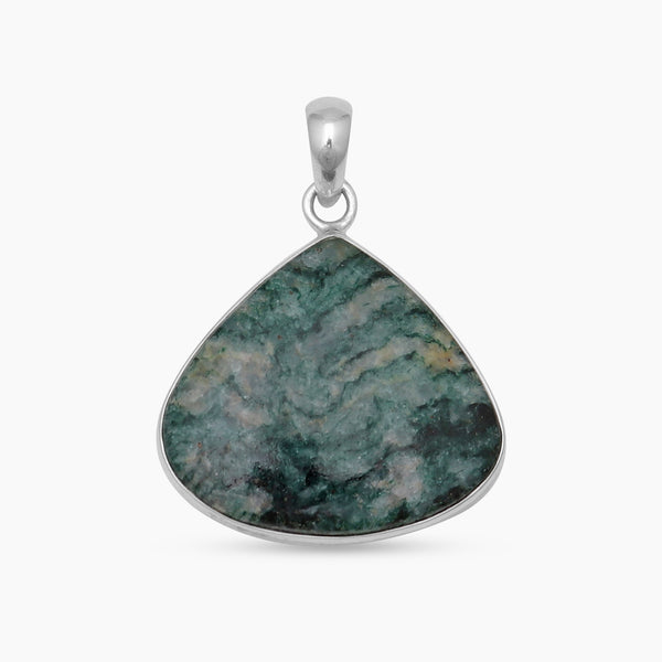 Moss Agate Silver Pendants