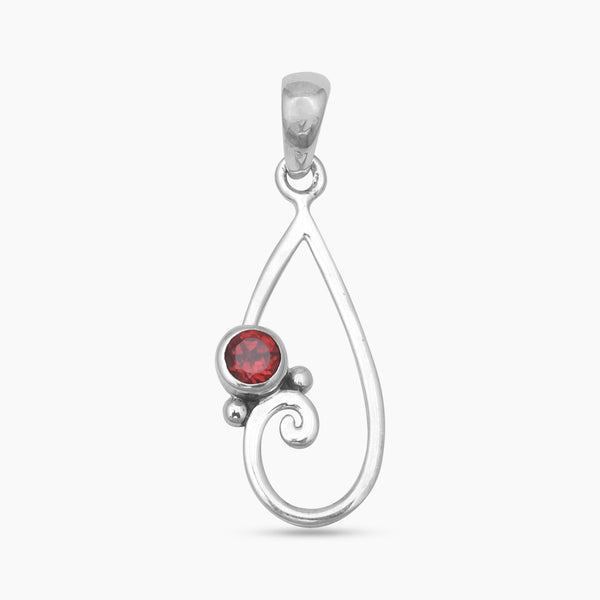 Garnet Silver Pendants