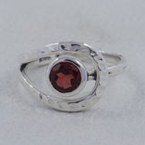 925 Sterling Silver Garnet Ring