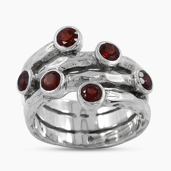 925 Sterling Silver Garnet Rings