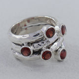 925 Sterling Silver Garnet Ring