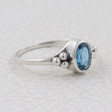 925 Sterling Silver Blue Topaz Ring