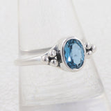 925 Sterling Silver Blue Topaz Ring