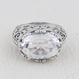 Natural Green Amethyst Silver Ring