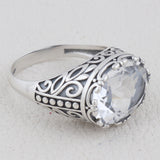 Natural Green Amethyst Silver Ring