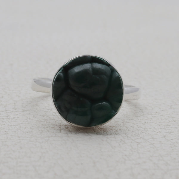 925 Sterling Silver Malachite Brain Rings