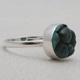 925 Sterling Silver Malachite Brain Rings