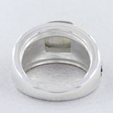 Black Stingray Charoite Silver Mens Rings