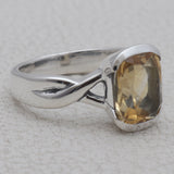 925 Sterling Silver Citrine Rings