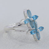925 Sterling Silver Blue Topaz Ring