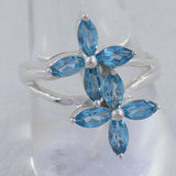 925 Sterling Silver Blue Topaz Ring