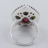 925 Silver Multi Tourmaline Ring