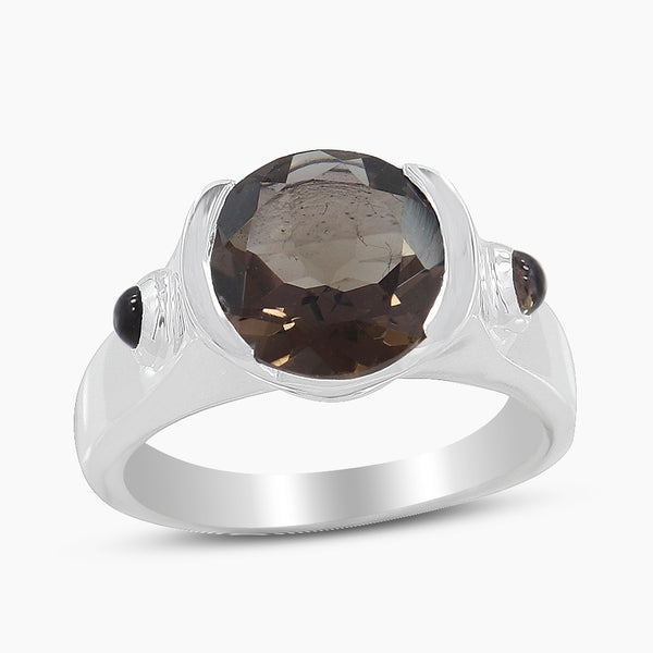 925 Sterling Silver Smoky Quartz Rings