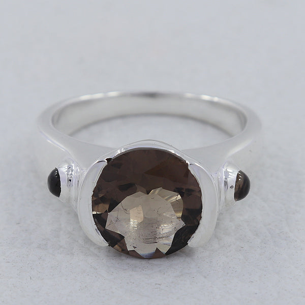 925 Sterling Silver Smoky Quartz Rings