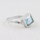 925 Sterling Silver Blue Topaz Ring