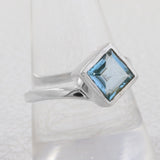 925 Sterling Silver Blue Topaz Ring