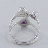 Amethyst & Rose Quartz Silver Rings
