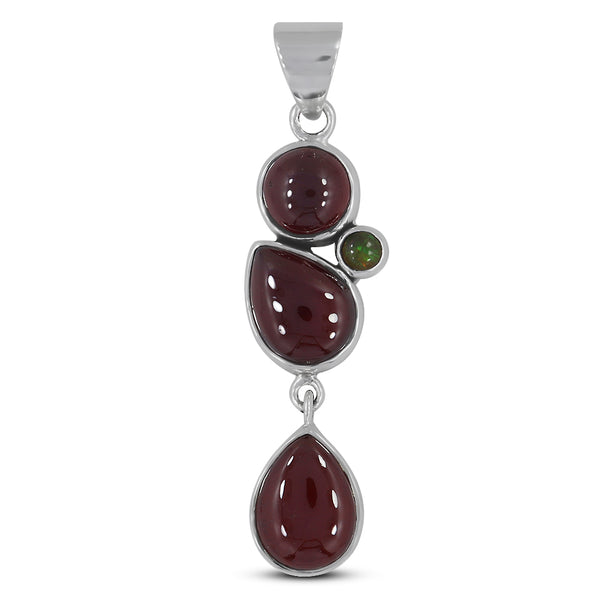 925 Sterling Silver Hessonite Pendant