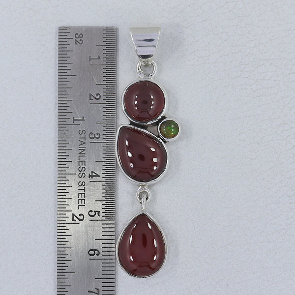 925 Sterling Silver Hessonite Pendant