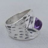 925 Silver Green Amethyst Ring