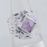 925 Silver Green Amethyst Ring