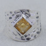 925 Silver Green Amethyst Ring
