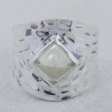 925 Silver Green Amethyst Ring