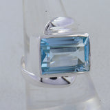 925 Sterling Silver Blue Topaz Rings