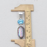 Fresh Water Pearl & Blue Topaz Silver Pendants