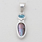 Fresh Water Pearl & Blue Topaz Silver Pendants