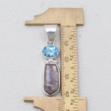 Fresh Water Pearl & Blue Topaz Silver Pendants