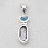 Fresh Water Pearl & Blue Topaz Silver Pendants