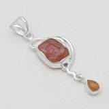 925 Sterling Silver Fanta Garnet Pendants