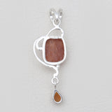 925 Sterling Silver Fanta Garnet Pendants