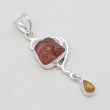 925 Sterling Silver Fanta Garnet Pendants