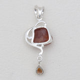 925 Sterling Silver Fanta Garnet Pendants