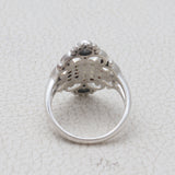 Moss Agate with Green Amethyst Silver Rings