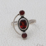 925 Sterling Silver Garnet Rings
