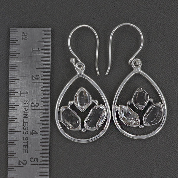 925 Silver Herkimer Quartz Earrings
