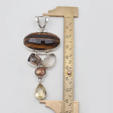 Natural Tiger's Eye Silver Pendants