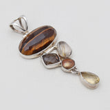 Natural Tiger's Eye Silver Pendants