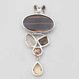 Natural Tiger's Eye Silver Pendants