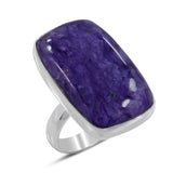 925 Sterling Silver Charoite Ring