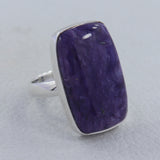 925 Sterling Silver Charoite Ring