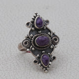 925 Sterling Silver Charoite Rings