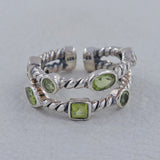 Natural Peridot Silver Rings