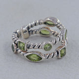 Natural Peridot Silver Rings