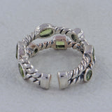 Natural Peridot Silver Rings
