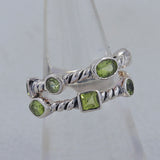 Natural Peridot Silver Rings